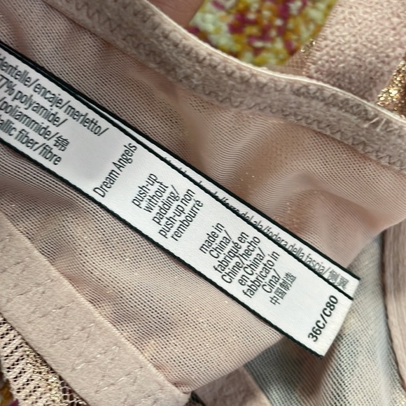 Victoria’s Secret Elegant Sparkly Pink Metallic Floral Sequins Dream Angels Bra - Picture 9 of 11